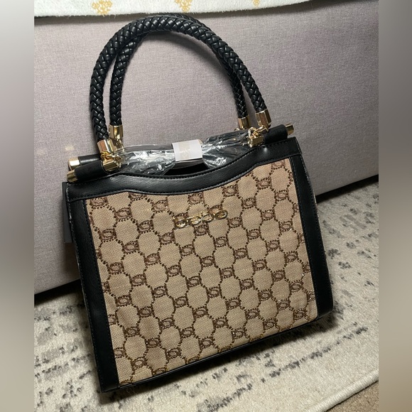 BEBE ๐ค๐ค Crystal Agathe Jacquard Crystal medium Satchel Handbag purse bag NWT - Picture 2 of 14